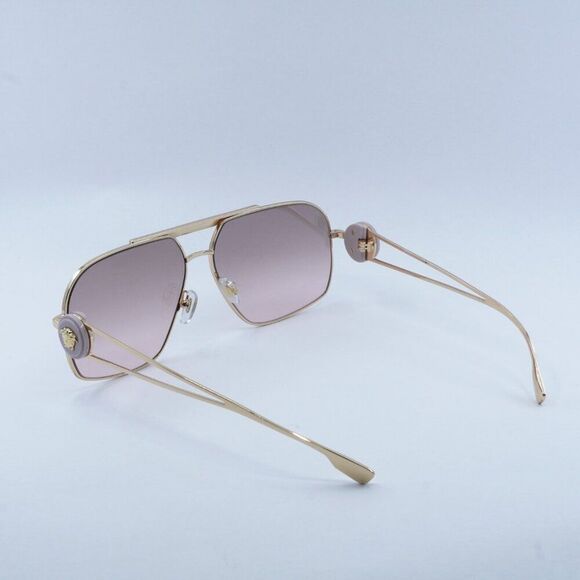 NEW VERSACE VE2269 10027E GOLD/LIGHT PINK MIRROR GRADIENT SILVER SUNGLASSES - Picture 13 of 14